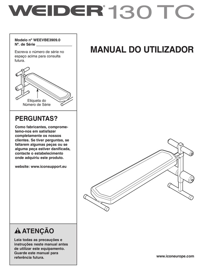 Weider 130 Tc Bench Manual do utilizador