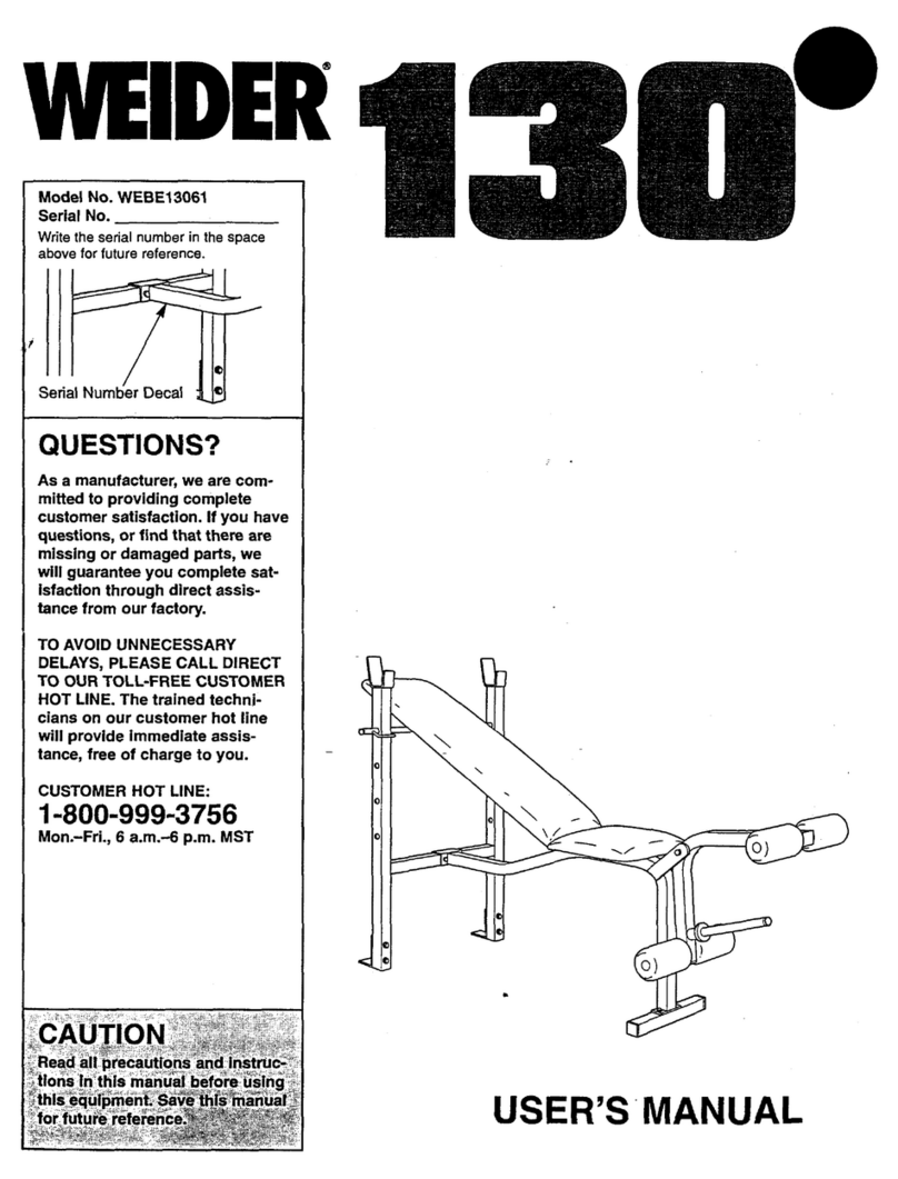 Weider 130 User manual