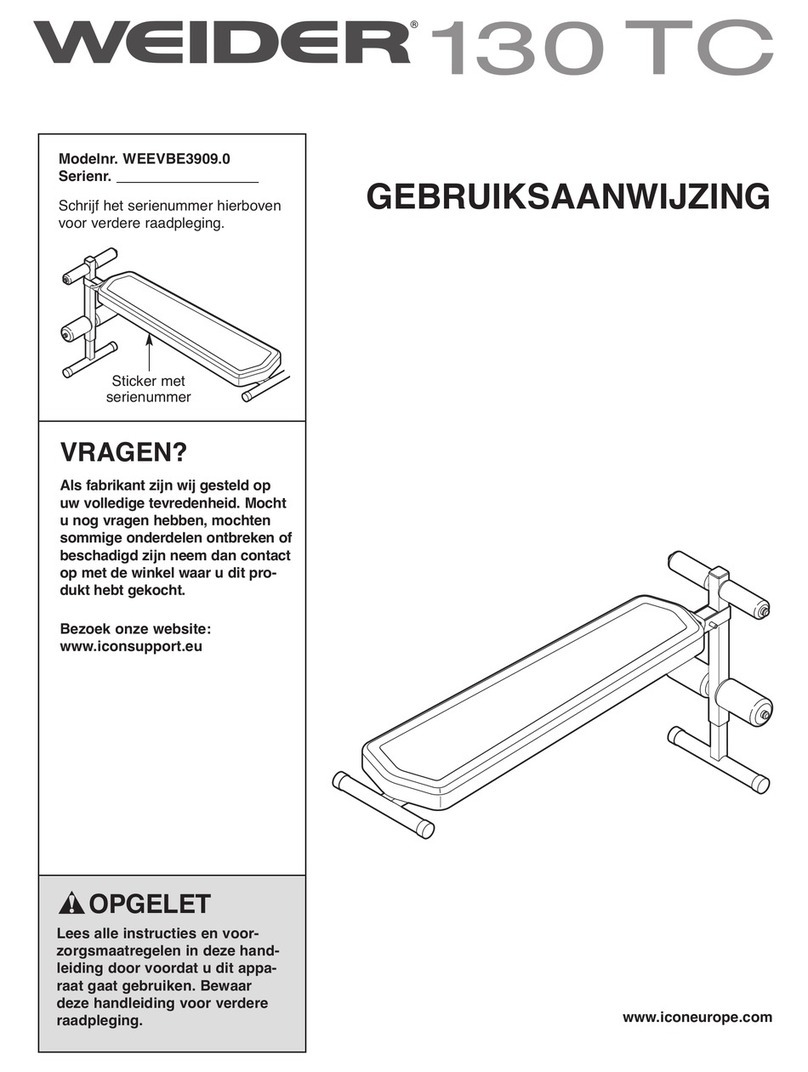 Weider 130 Tc Bench System manual