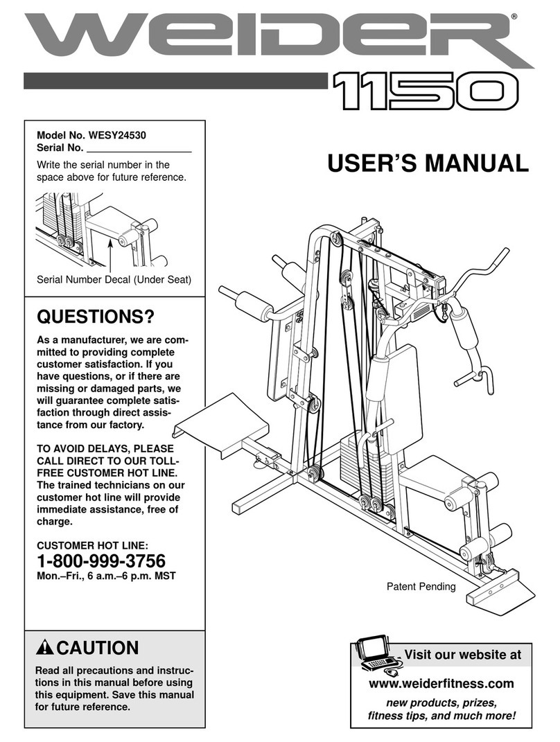Weider 1150 User manual Weider 1150 User manual