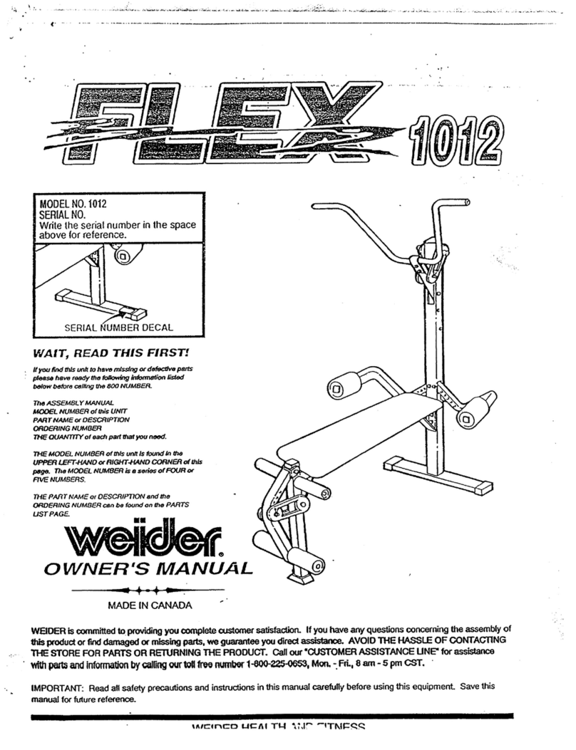 Weider 1012 Flex Home Gym User manual