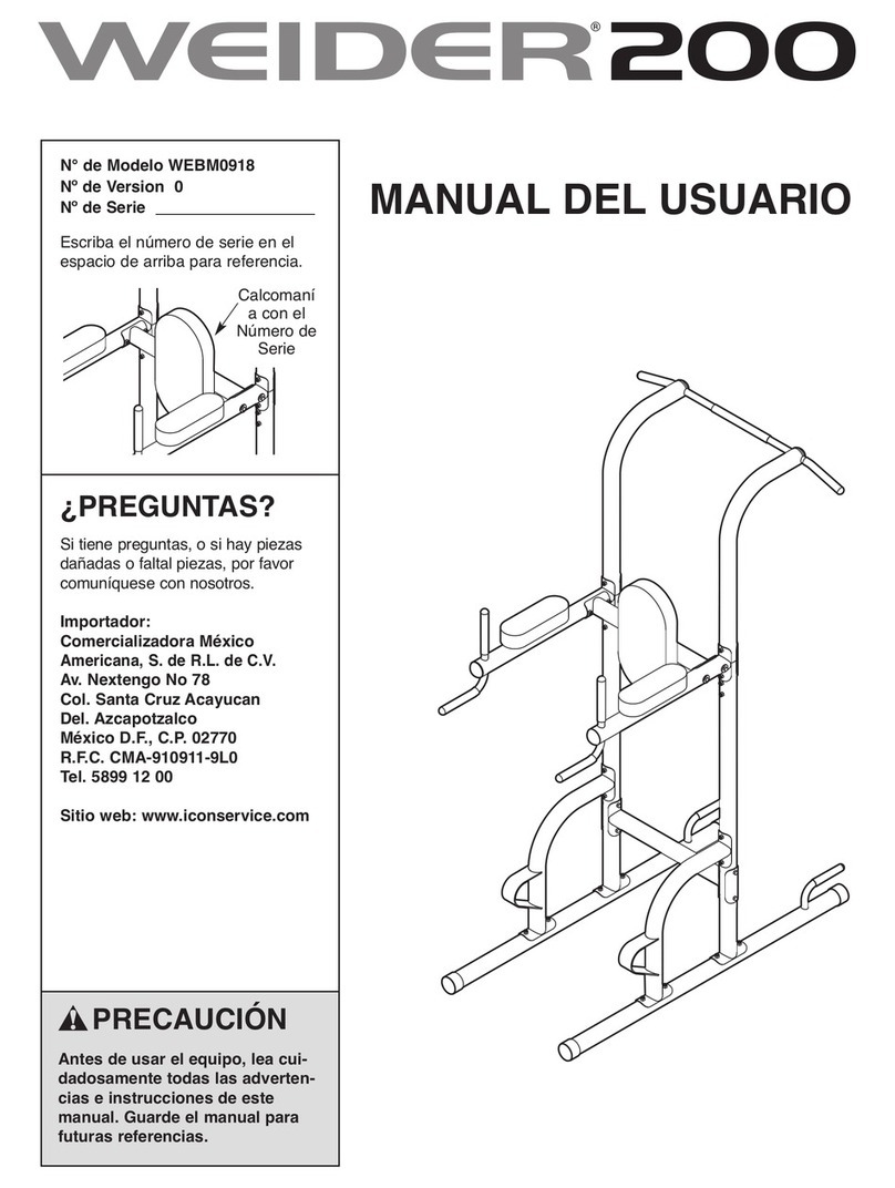 Weider 200 Power Tower Bench User guide