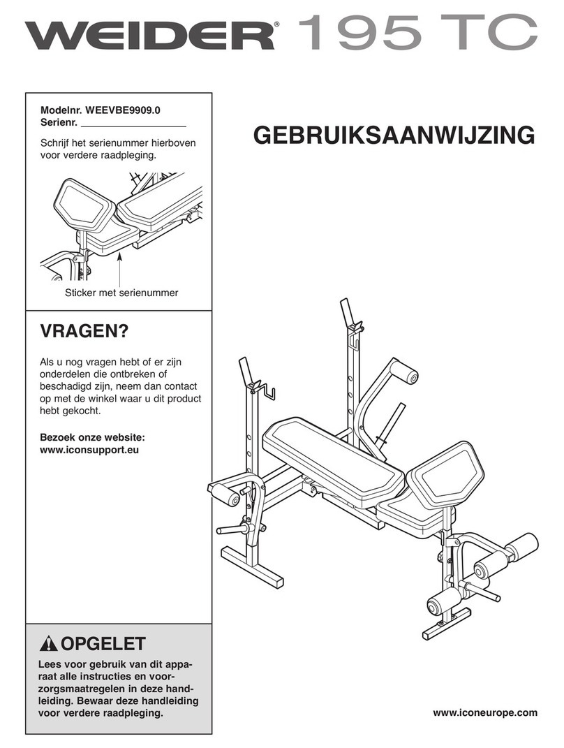 Weider 195 Tc Bench System manual