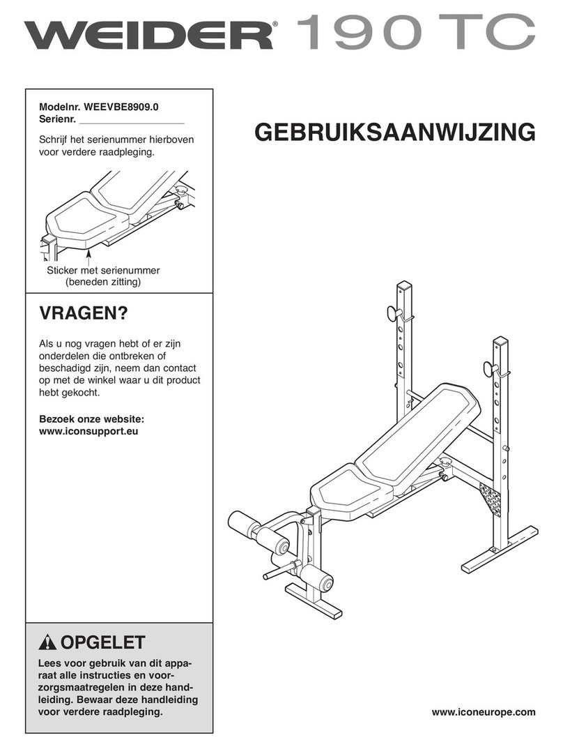 Weider 190 Tc Bench System manual