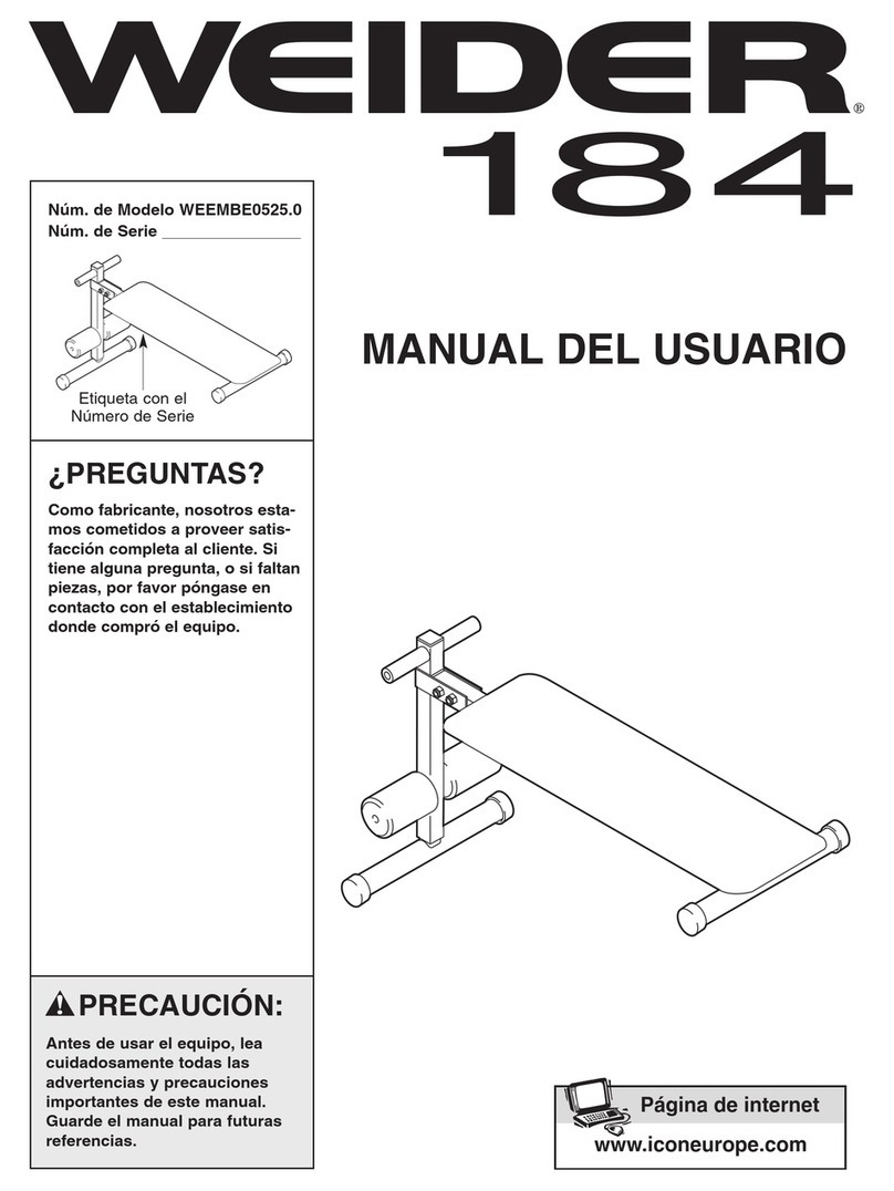Weider 184 Bench User guide