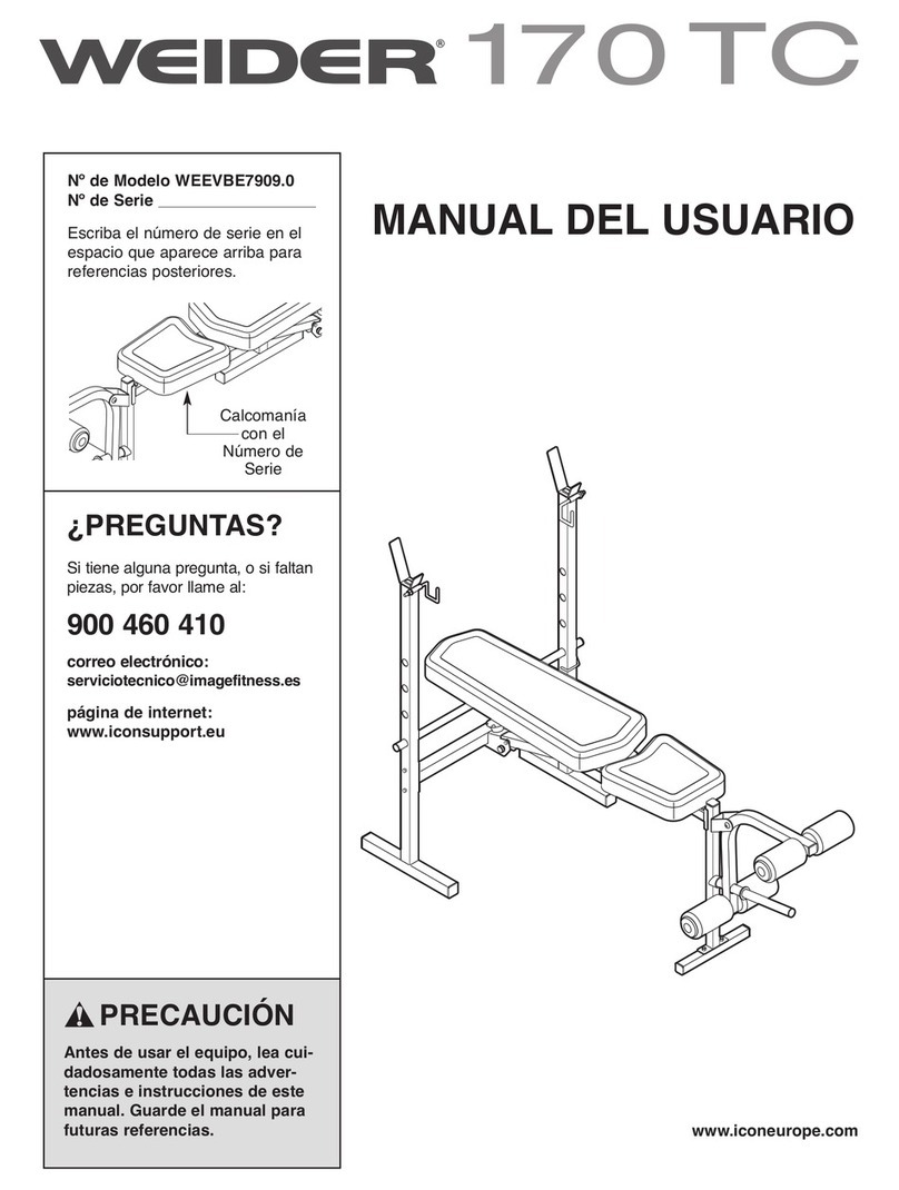 Weider 170 Tc Bench User guide