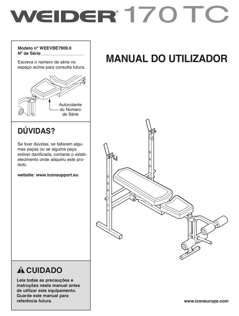 Weider 170 Tc Bench Setup guide