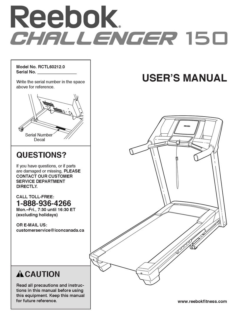 Reebok Challenger 150 Cwl Treadmill user manual
