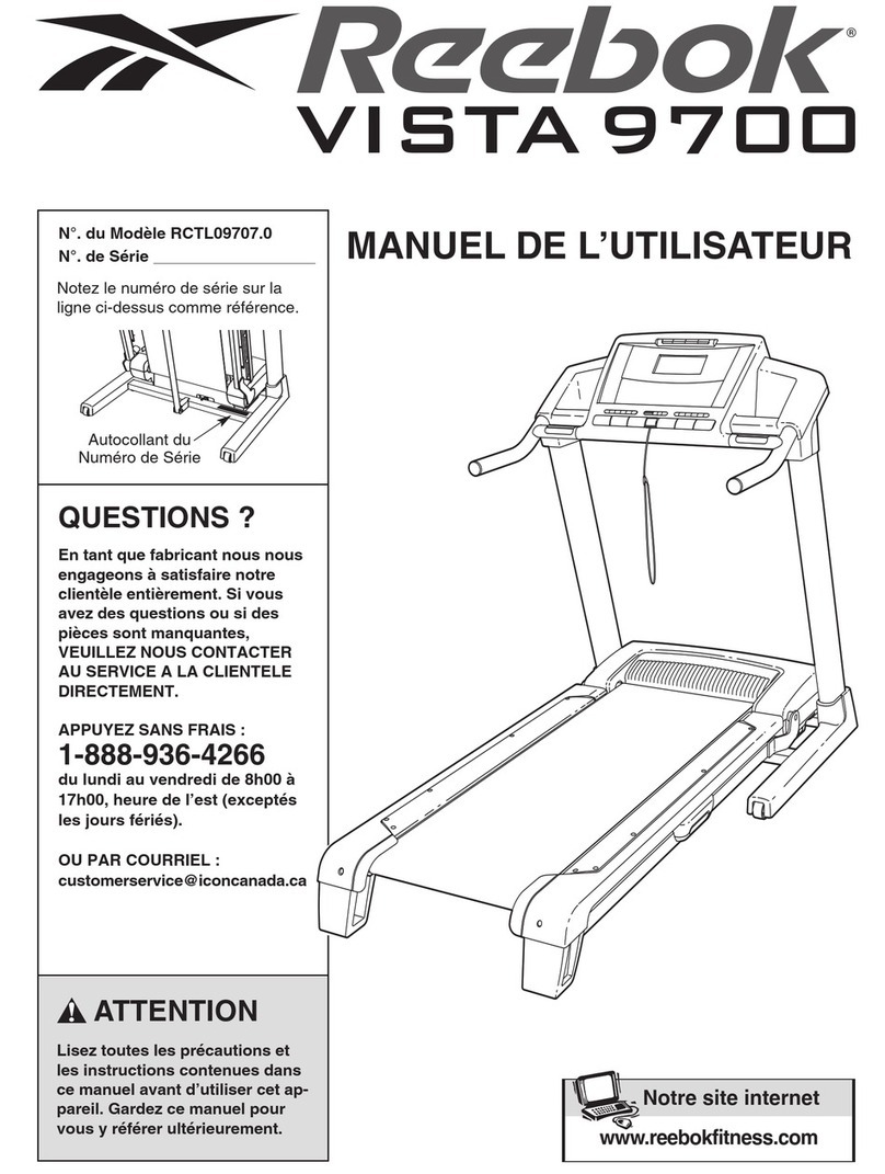 Reebok 9700 Vista Treadmill User manual