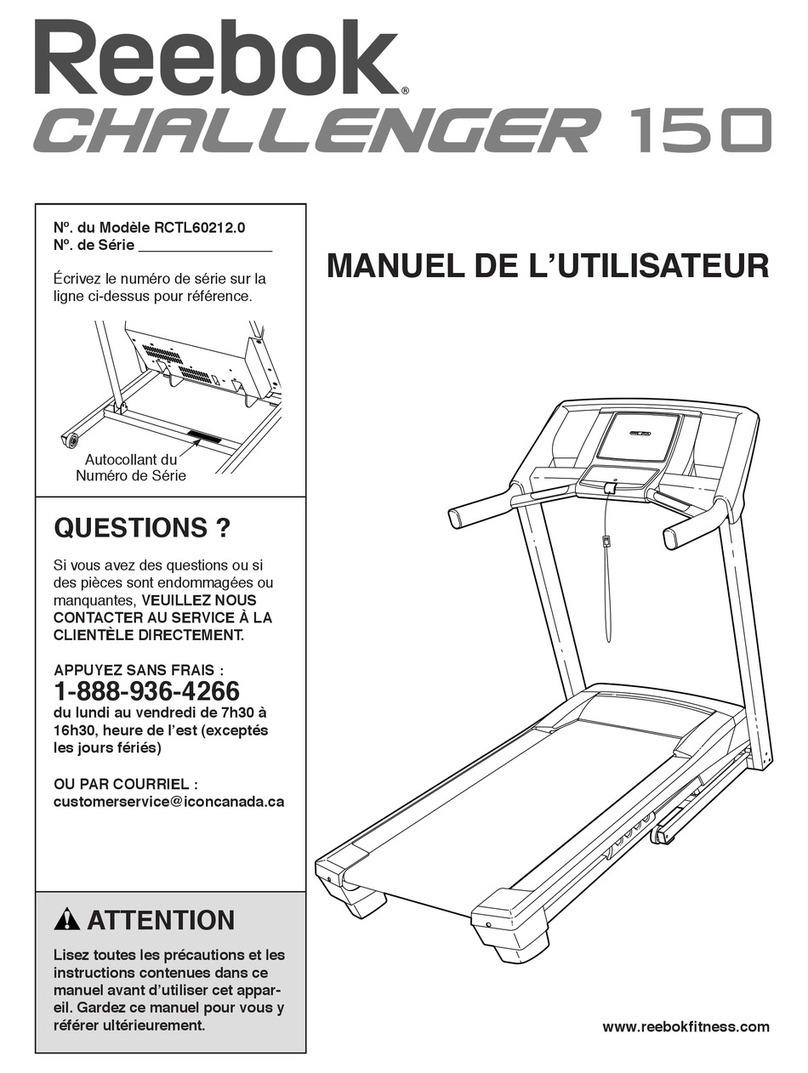 Reebok Challenger 150 Cwl Treadmill Manuel de l'utilisateur