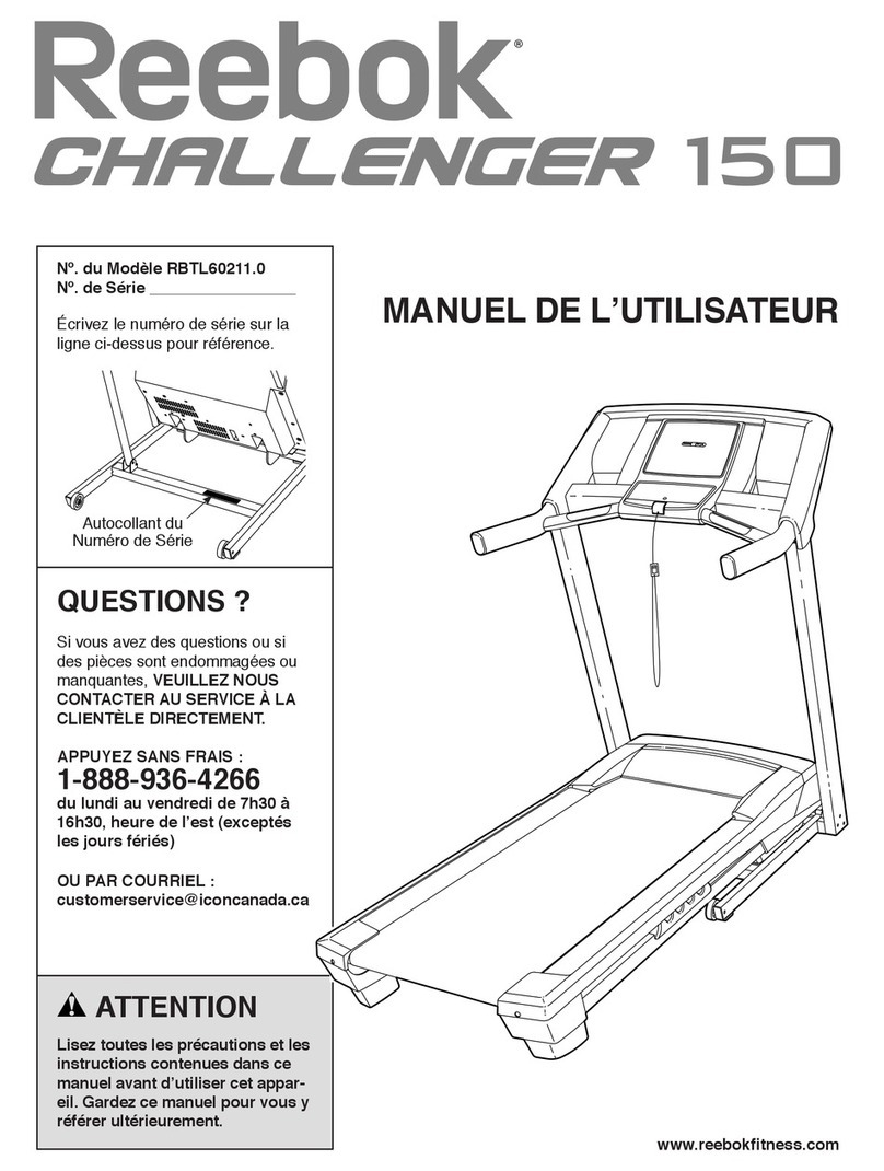 Reebok Challenger 150 Treadmill Manuel de l'utilisateur