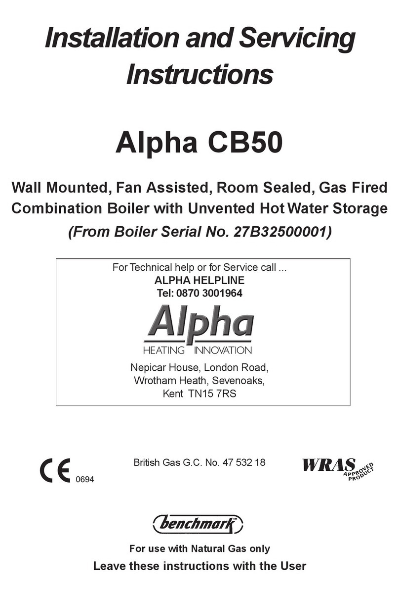 Alpha Alpha CB50 Boiler Installation and servicing instructions