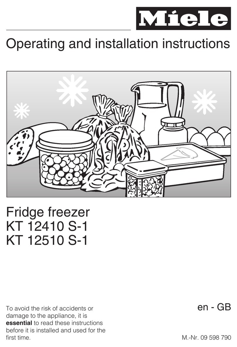 Miele KT 12510 S-1 OPERATING AND INSTALLATION Manual