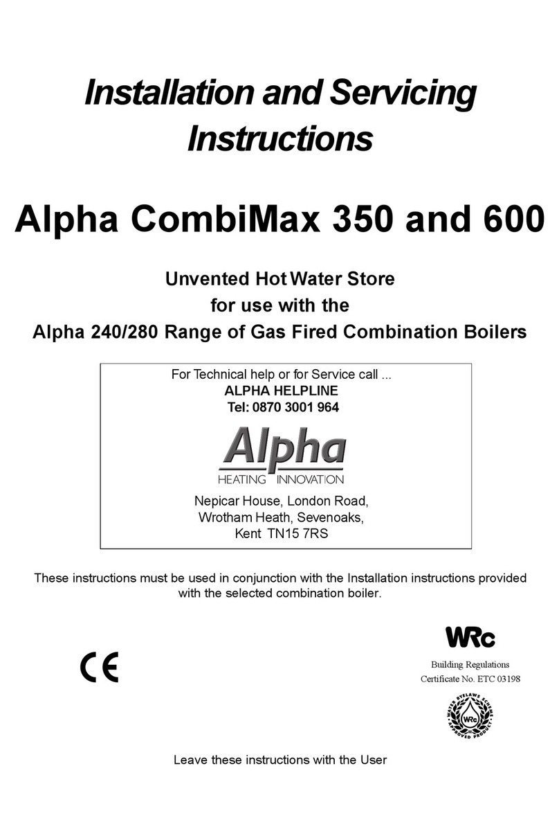 Alpha Alpha CombiMax 350 Installation and servicing instructions Alpha Alpha CombiMax 350 Installation and servicing instructions