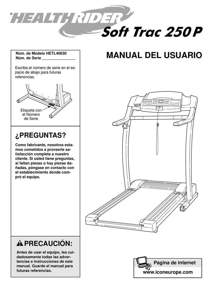 HEALTH RIDER 250p Treadmill User guide