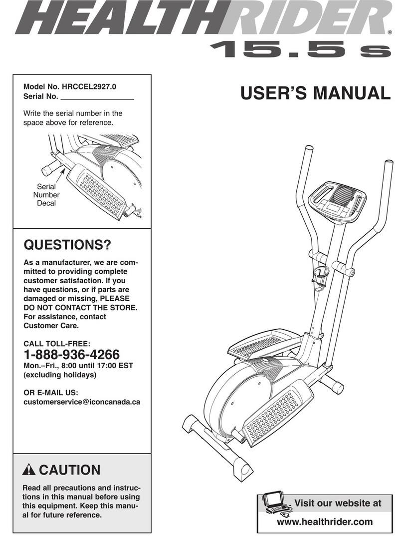 HEALTH RIDER 15.5 S Elliptical user manual HEALTH RIDER 15.5 S Elliptical user manual
