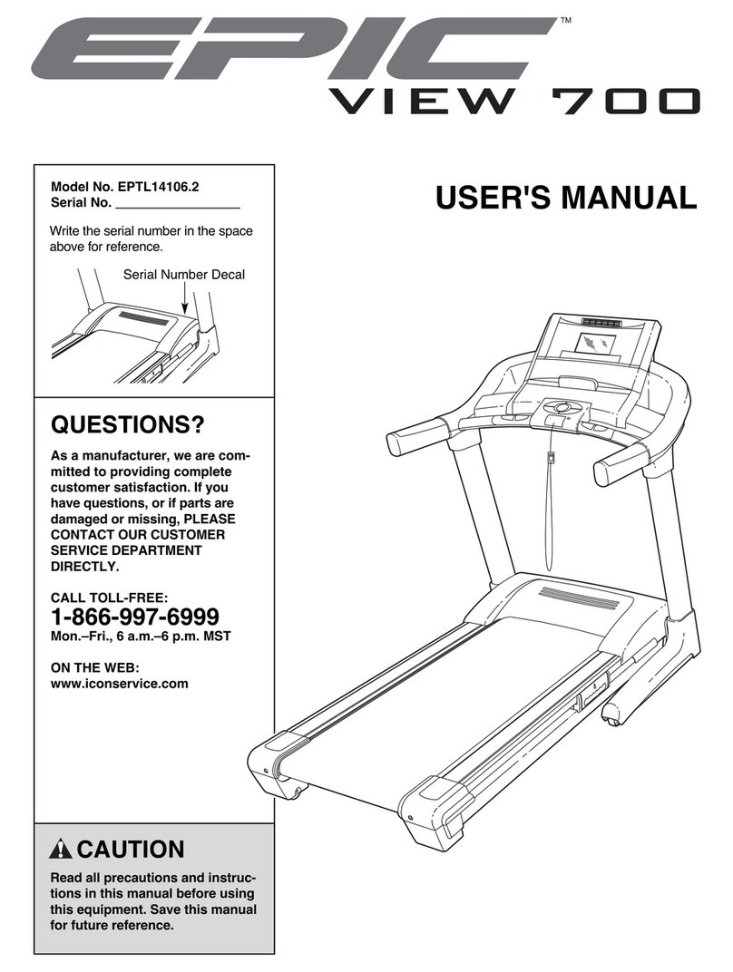 Epic Fitness View 700 Treadmill user manual