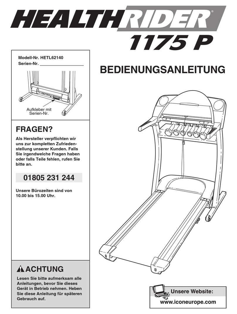 HEALTH RIDER 1175 P Treadmill Bedienungsanleitung