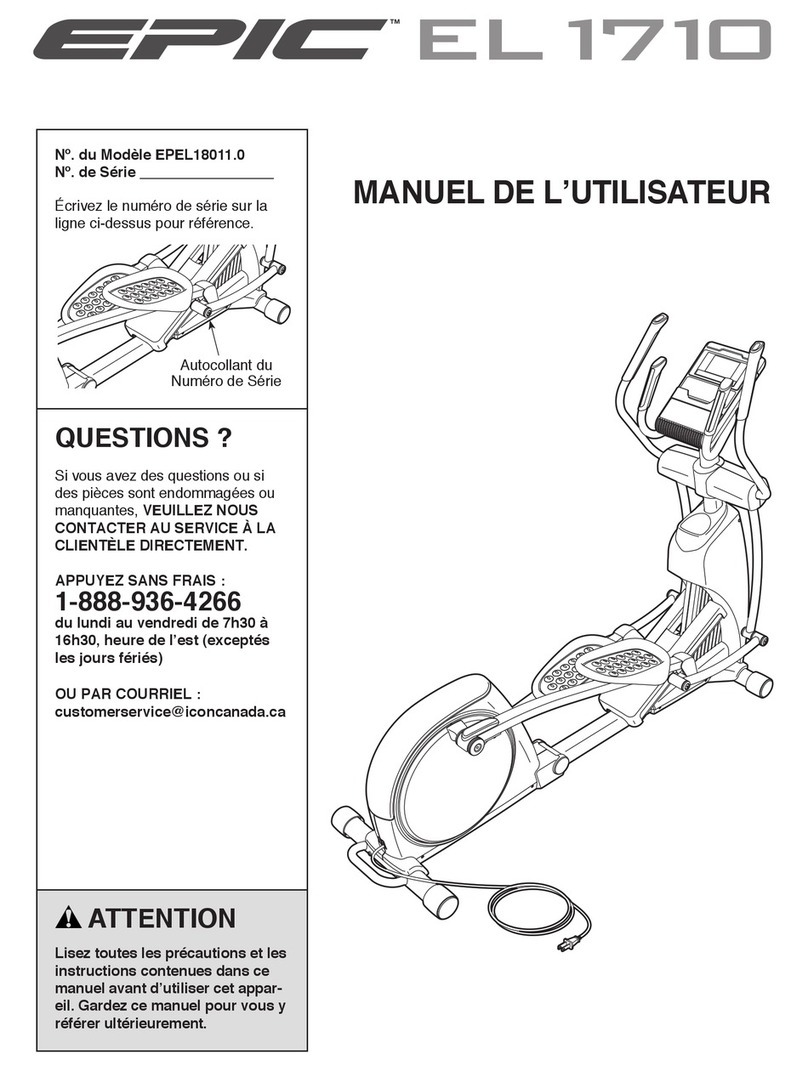 Epic Fitness El 1710 Elliptical user manual
