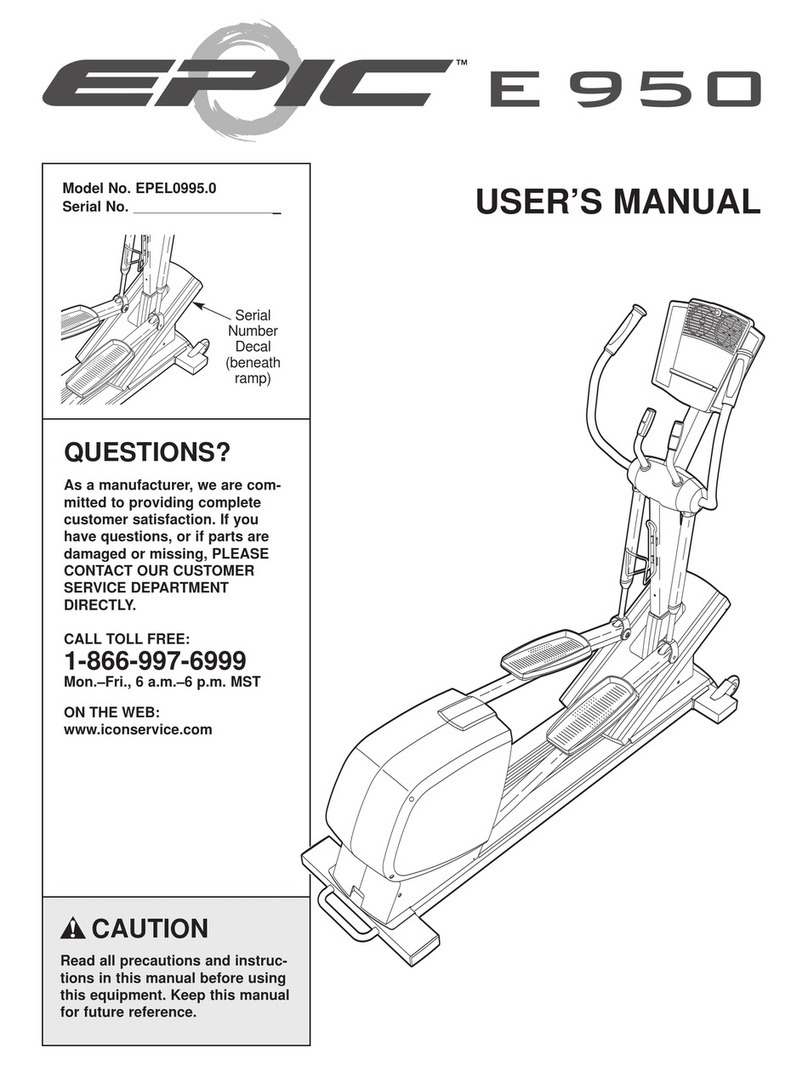 Epic Fitness E 950 Elliptical user manual Epic Fitness E 950 Elliptical user manual