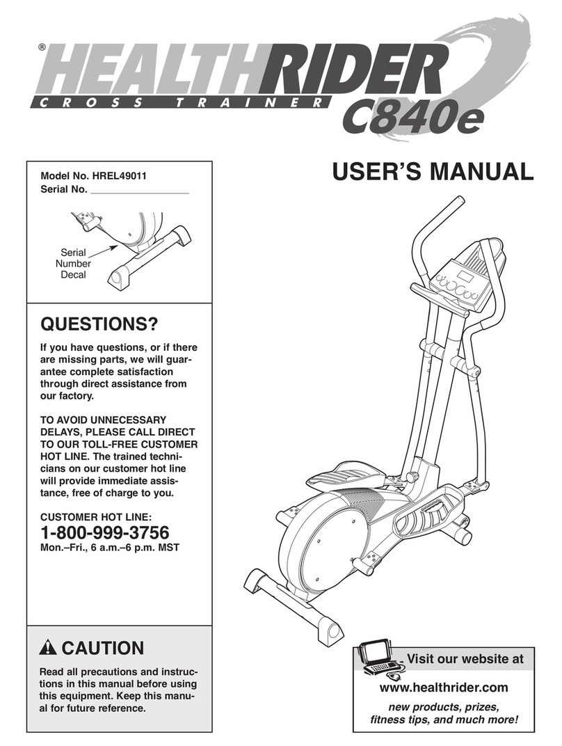 HEALTH RIDER 830 User manual HEALTH RIDER 830 User manual