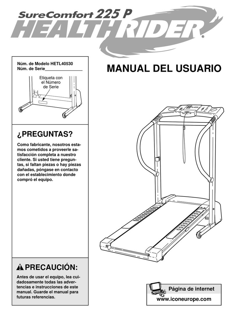 HEALTH RIDER Softstrider 225p Treadmill Manual Del Usuario HEALTH RIDER Softstrider 225p Treadmill Manual Del Usuario