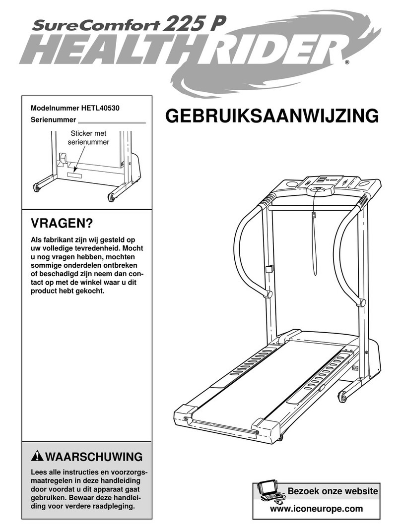 HEALTH RIDER Softstrider 225p Treadmill System manual