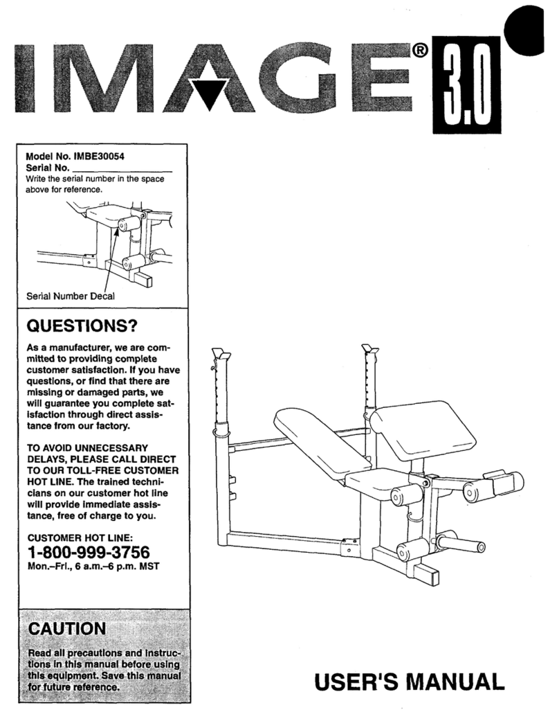 Image Fitness 3.01995 Bench manual