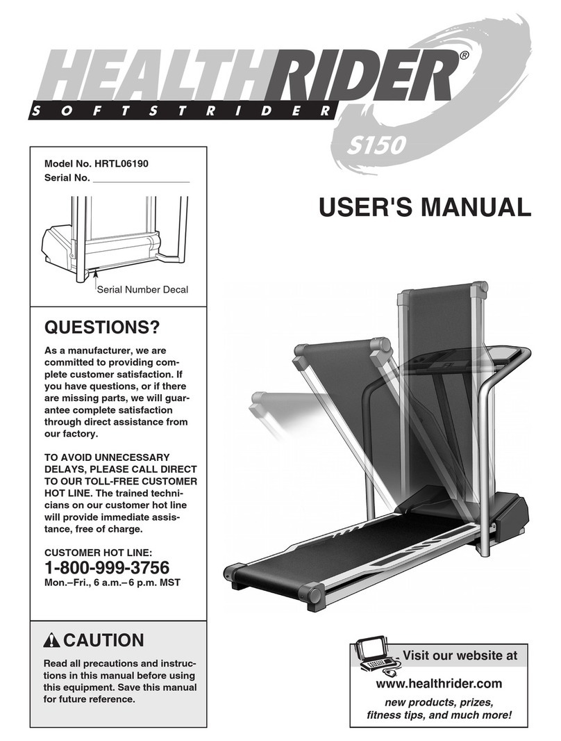 HEALTH RIDER Softstrider S150 User manual