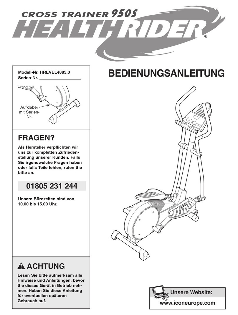 HEALTH RIDER Crosstrainer 950 S Elliptical Bedienungsanleitung