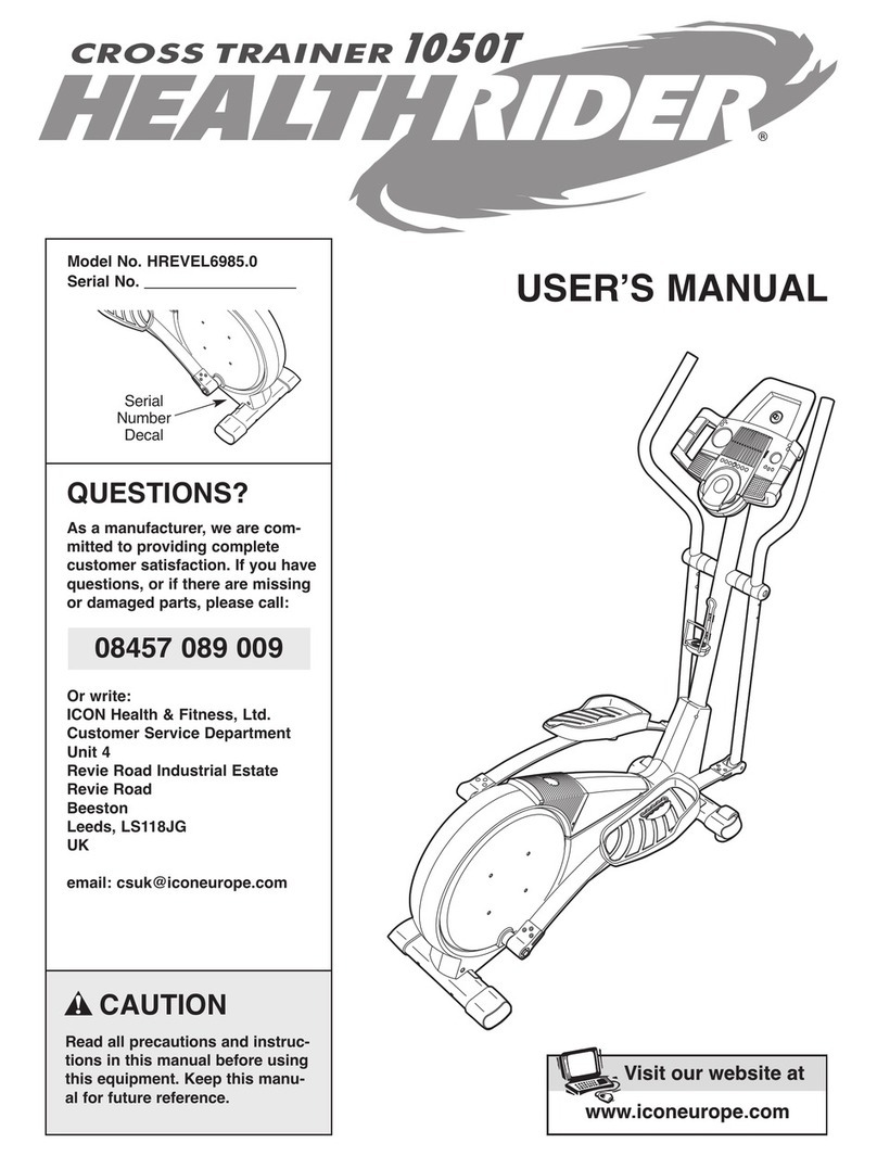 HEALTH RIDER Crosstrainer 1050 T Elliptical user manual HEALTH RIDER Crosstrainer 1050 T Elliptical user manual