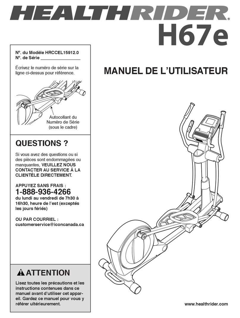 HEALTH RIDER H67e Elliptical Manuel de l'utilisateur