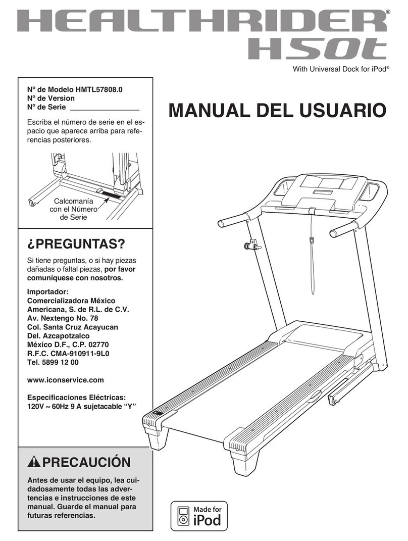 HEALTH RIDER H50t Cwl Treadmill Manual Del Usuario