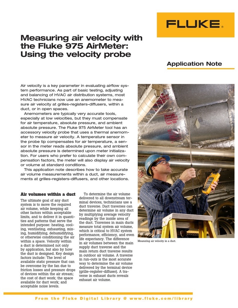 Fluke 975 AirMeter Installation and operating instructions