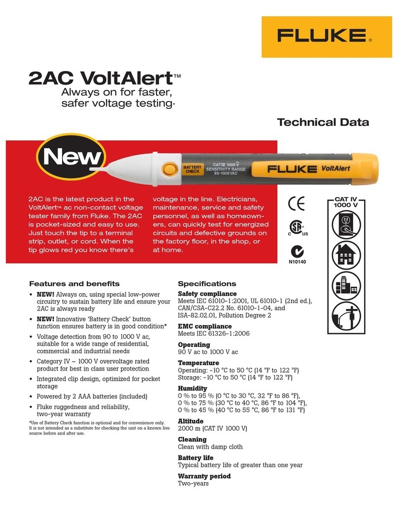 Fluke 2AC VoltAlert Technical data