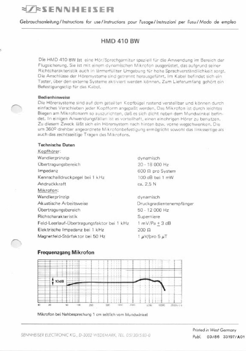 Sennheiser HMD 410 BW Gebrauchsanleitung