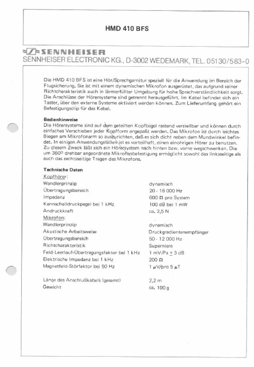 Sennheiser HMD 410 BFS Instructions for use