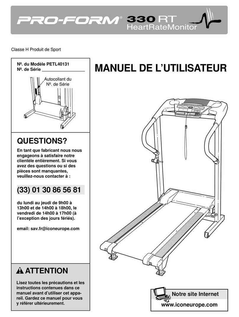 Pro-Form 330rt Treadmill User manual