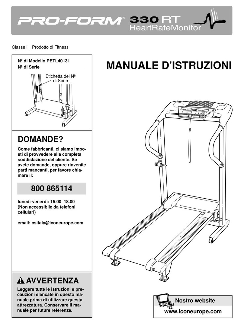 Pro-Form 330rt Treadmill Operating and maintenance manual