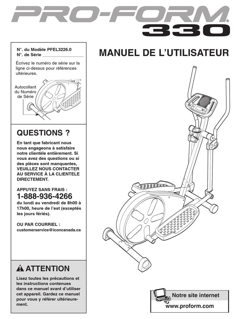 Pro-Form 330 Elliptical User manual