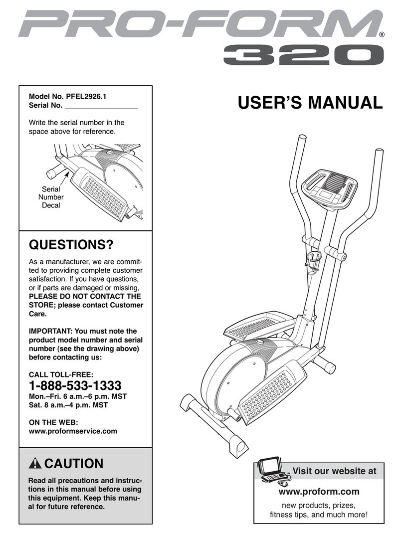 Pro-Form 320 Elliptical User manual