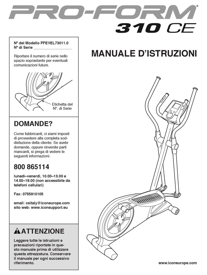 Pro-Form 310 Ce Elliptical Manuale d'istruzioni