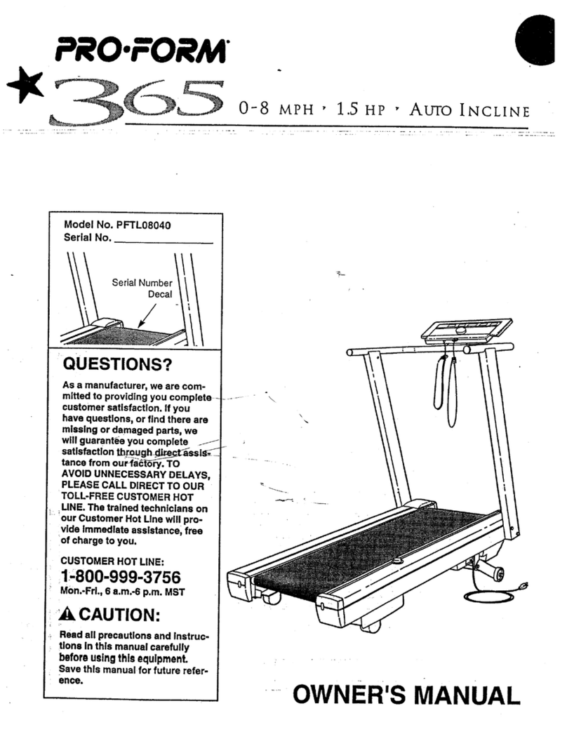Pro-Form 365 User manual