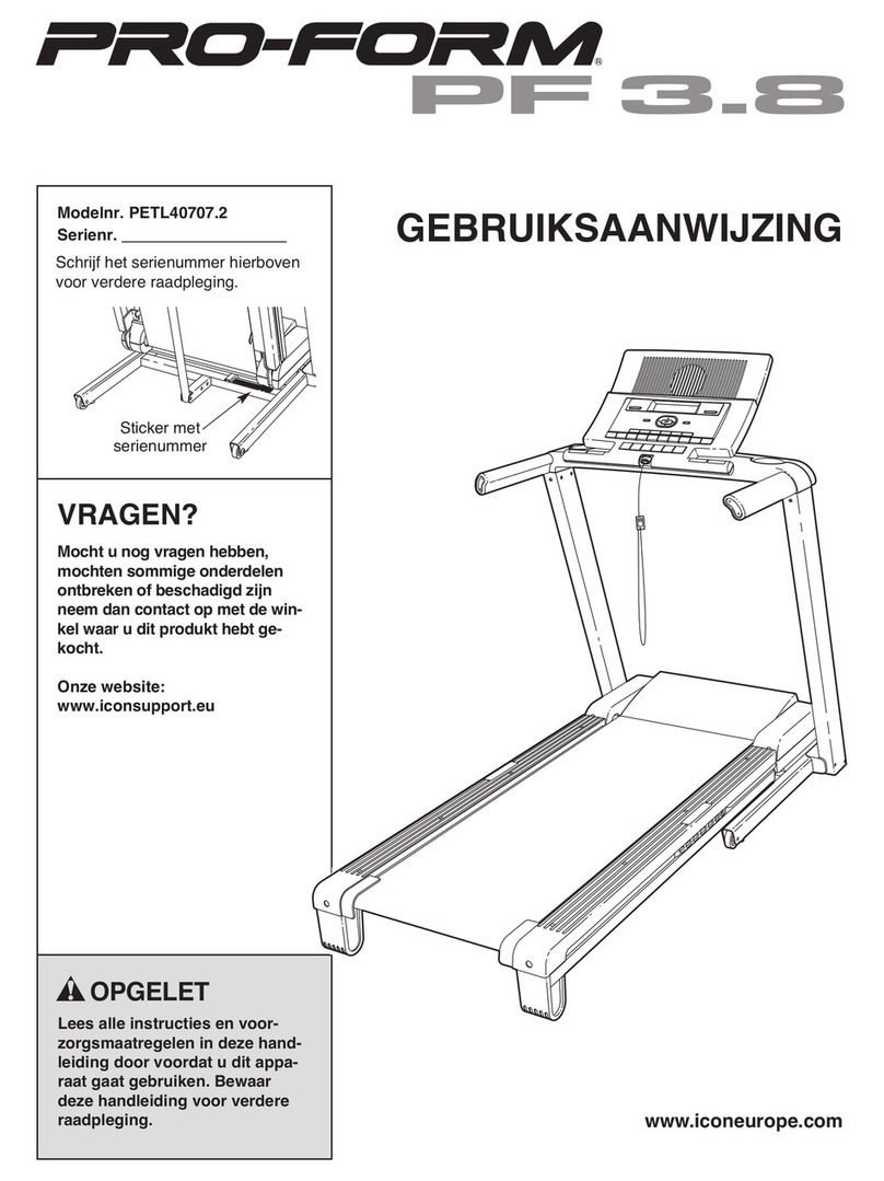 Pro-Form 3.8 Treadmill System manual