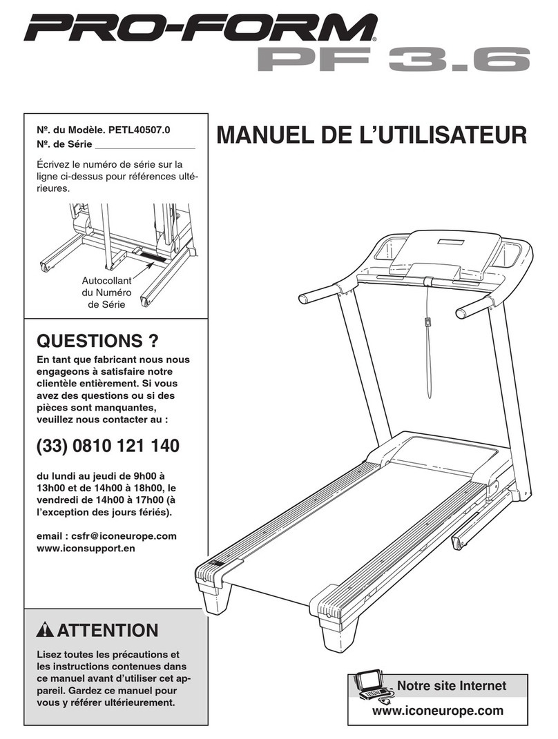 Pro-Form 3.6 Treadmill Manuel de l'utilisateur