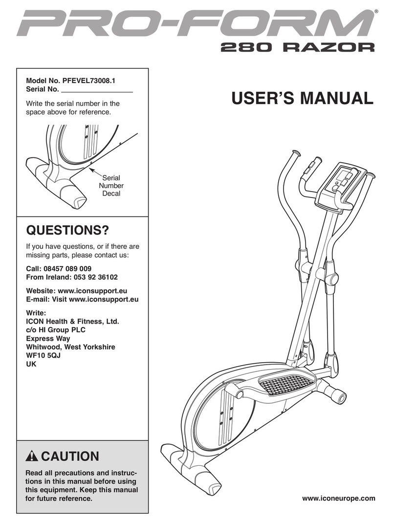 Pro-Form 280 Razor Elliptical User manual