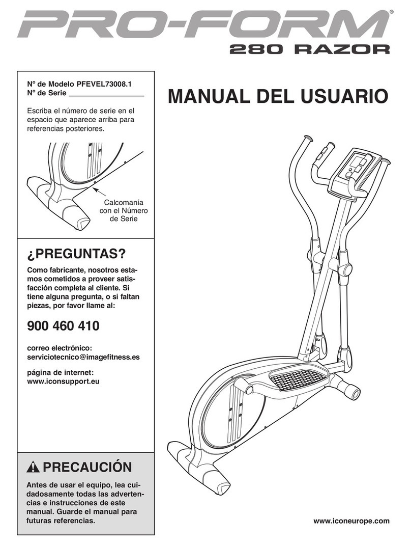 Pro-Form 280 Razor Elliptical User guide Pro-Form 280 Razor Elliptical User guide