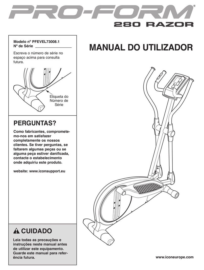 Pro-Form 280 Razor Elliptical Setup guide