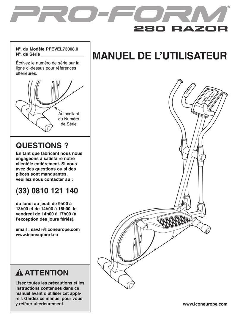 Pro-Form 280 Razor Elliptical User manual