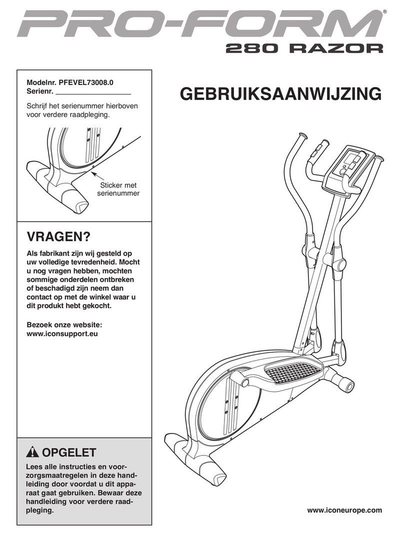 Pro-Form 280 Razor Elliptical System manual